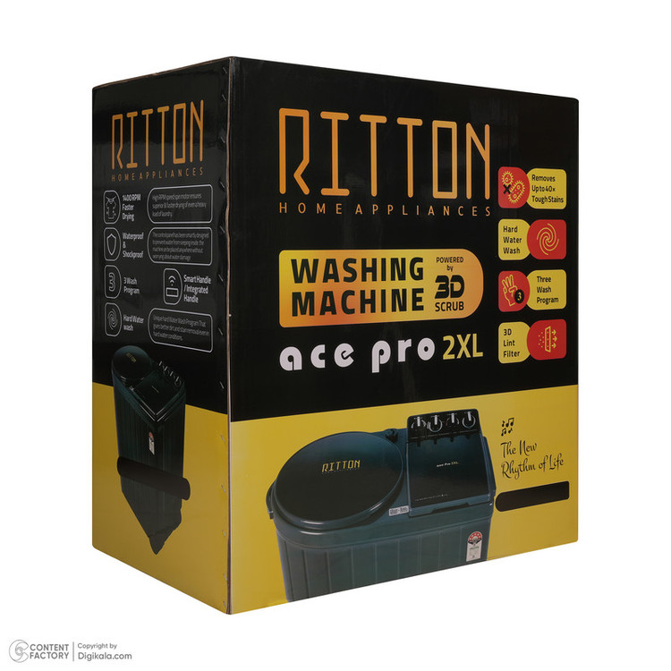 ماشین لباسشویی 18 کیلوگرم نیمهاتوماتیک ریتون مدل RWM-1730 ACE PRO 2XL