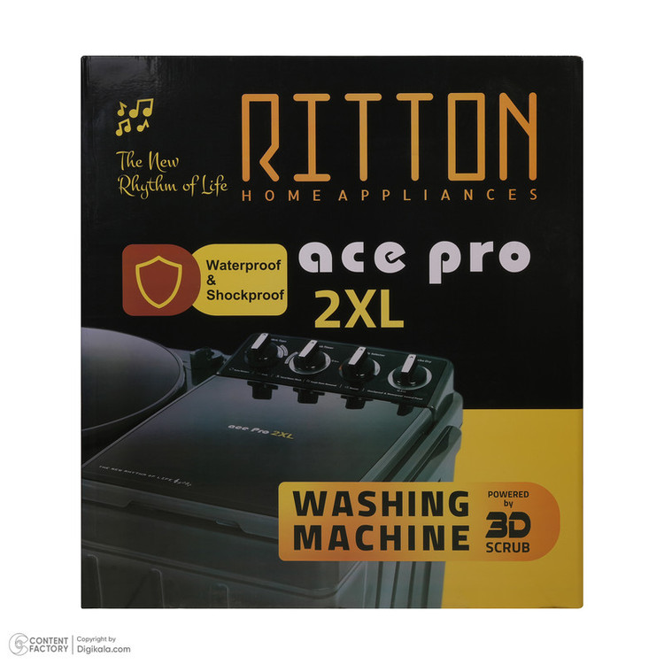 ماشین لباسشویی 18 کیلوگرم نیمهاتوماتیک ریتون مدل RWM-1730 ACE PRO 2XL