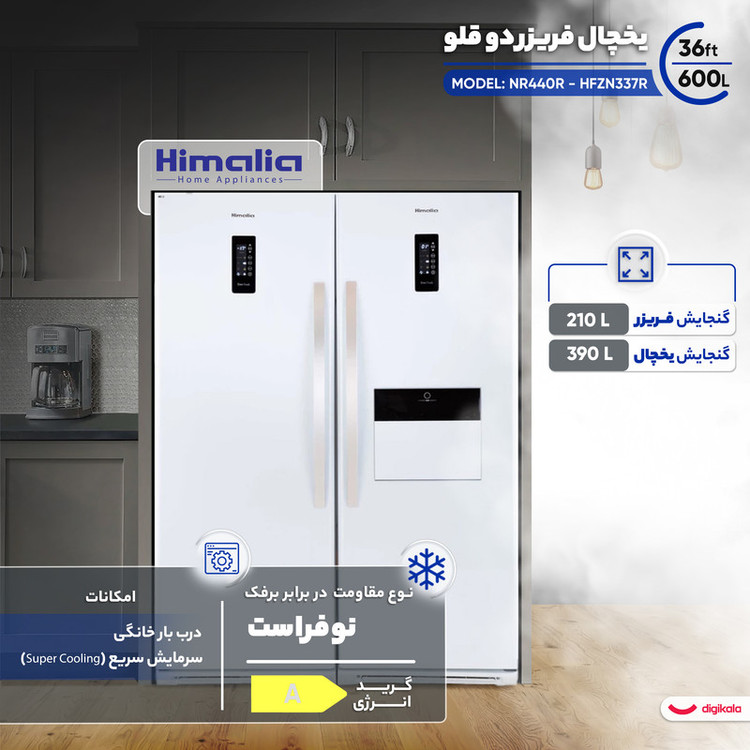 یخچال فریزر دوقلو 36 فوت هیمالیا مدل رومانو پلاس NR440R - HFZN337R